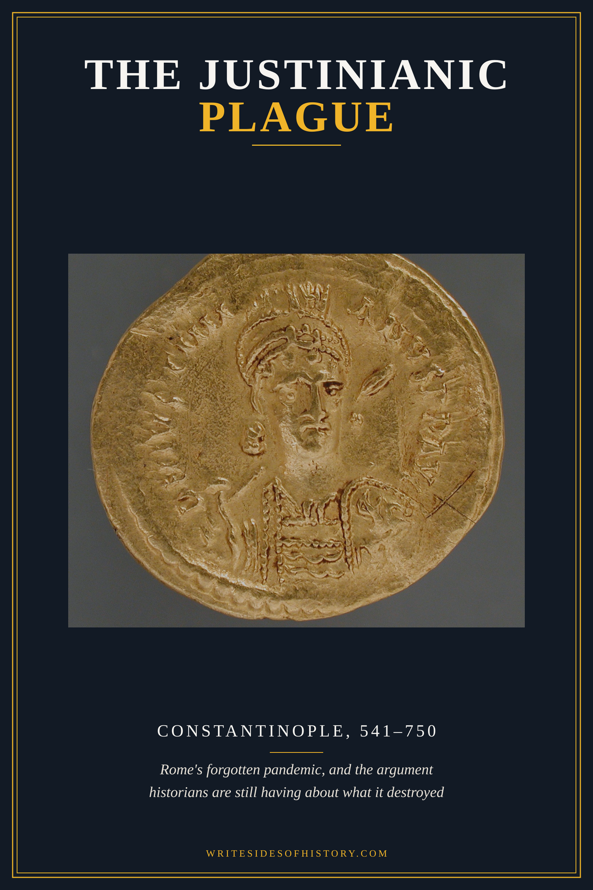 Cover of The Justinianic Plague: Rome's Forgotten Pandemic, in the Writesides of History series frame